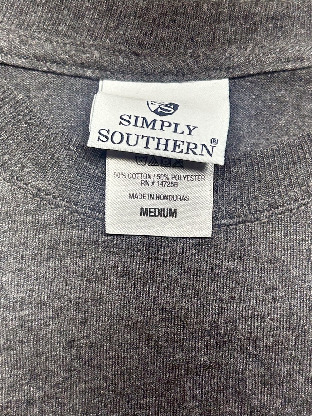 Simply Southern Women's Long Sleeve Tee - Gray with Gold Logo - Picture 2 of 3